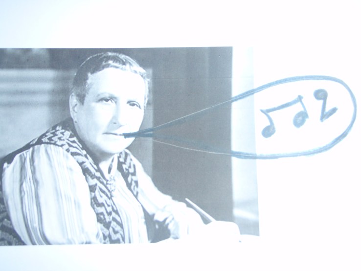 The musicality of Stein's poem is evident in her reading