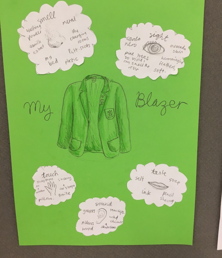 Thinking about sound and other senses.&nbsp;#writerinschool